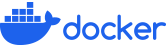 Docker logo featuring a blue whale carrying several stacked containers on its back, symbolizing containerization technology.