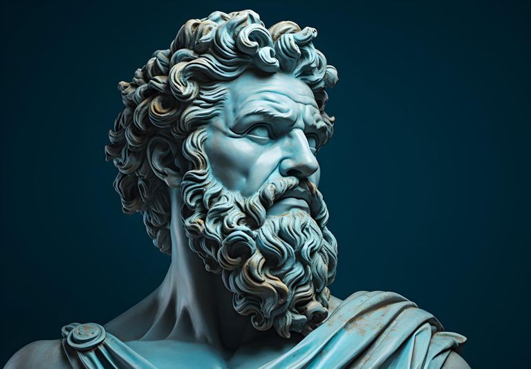 an image of a greek styled philosopher sculpture