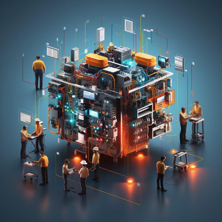3d cartoon scene depicting a variety of people multitasking
