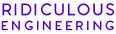 colored text of the company name, Ridiculous Engineering
